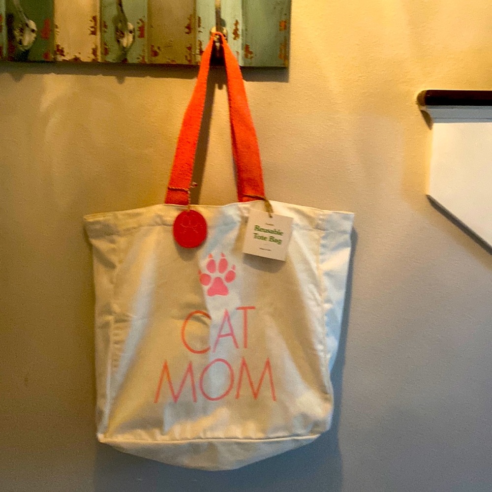 CANVAS CAT MOM TOTE NWT